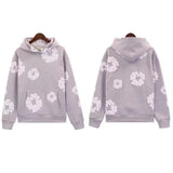Printed Flower Wood Cotton Loose Sweater Y2K Hip Hop Street Pullover For