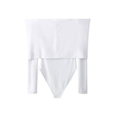 New Tricolor Shoulder-Length Long-Sleeved Jumpsuit