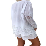 White Two Piece Set Women Casual Shorts Sets Long Sleeve Elegant Drawstring Shorts V-Neck Plus Size Shorts Mujer