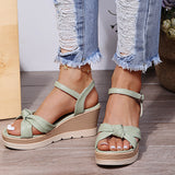 Zingj Summer New Slope Heel Sandals Women's Thick Soles Rise With Buckle Loose Pastry Soles And High