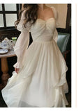 Sweet Midi Dresses for Women 2023 Summer Elegant Party Long Sleeve Lady Vestidos Slim Korean Fashion Causal Female