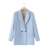 And Summer 2024 New Simple Loose Double-Breasted Suit Jacket New Suit For Women In Spring And