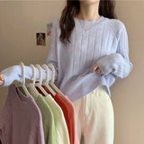 Zingj Waxy Languid Lazy Wind Round Collar Sweater Female Autumn Winter Design Feeling Small Minority Bottom Sweater Inside Build Foreign Style