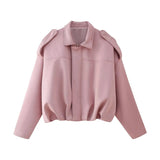 New Velvet Texture Effect Bomber Jacket