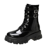 Zingj Buckle Thick Heel Martin Boots Autumn 2024 New Comfortable Short Boots 43 Plus Size Women's