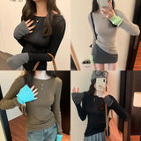 Version Of Chic Round Neck, Coloured Sleeves, Knitted Sweater, Autumn And Winter, A New Slim, Thin, Underwear