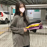 Sleeve T-shirts Women Spring Solid Long-style Loose Ins Basic Ins Casual Fashion Female T-shirt Simple All-match Korean