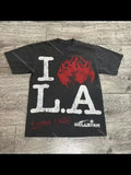 Kd Is Little Devil Graffiti Hip-Hop Printed Street Short-Sleeved T-Shirt Men And Women Retro Loose In