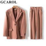 Women Blazer And Guard Pants Sets Two Pieces OL Single Breasted Jacket Formal Suit Pleated Trousers Spring Autumn