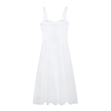 New Solid-Colored Shoulder Strap Dress
