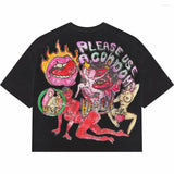 Y2K T-Shirt, Men's Wear, Women's Wear, Vintage Hip-Hop Graffiti, Graphics Printing Street Clothes, Oversized