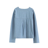 New French Short Version V-Collar Shirt A-Shaped Skirt Pull-Rope Straight
