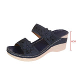 2025 Summer New Retro Leisure Flowers High-Tlip Women's Slopes And