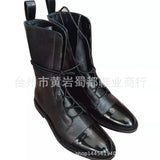 And Winter New Flat Bottom With Martin Boots Women Hot 43 Yards Pointed Patent Leather Splicing Side And Medium