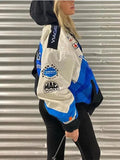 Logo Graphic Oversize Zipper Jacket- Outfit