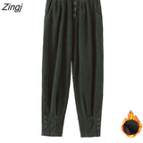 Women Solid Harem Button New Arrival Corduroy Fashionable Ulzzang BF Beam Feet Casual Hot Sale Daily Comfortable
