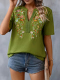 Embroidered Top Women's Literary And Art Retro Shirt Women Loose Temperament 2025 Summer