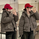 Cotton-Padded Jacket Women's Short Style 2024 New Winter Cotton-Padded Jacket Korean Version Loose And Thick Bread Jacket Small Cotton-Padded Coat-Outfit