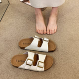 Zingj Is A Thick Bottom One Word Cool Slippers Female Summer New Retro Versatile Leisure Beach Sandals-Outfit