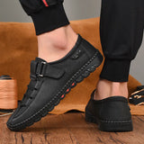 Zingj Handmade Shoes For Men's Outdoor Casual Shoes British Breathable Daddy Leather Shoes Big-Size Men's