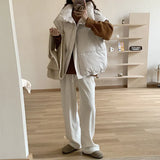 Gray Standing Collar Down Cotton Vest Women's Autumn And Winter Outside To Wear European Goods 2024 Horse Clip Foreign Gas Korean Version Of The Vest College Wind-Outfit