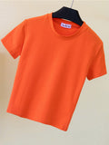 Crop Top T-Shirt Female Solid Cotton O-Neck Short Sleeve T-shirts for Women High Waist Slim Short Sport Femme