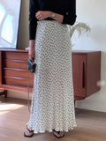 Zingj Chic Summer French Age Reduction High Waist Versatile Show Thin Fold Design Color Wave Dot Skirt Skirt