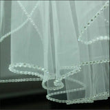 New 1T white/ivory Wedding Veils Elbow Length Rhinestone Edge Bridal Veil With