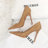 Zingj Retro High Heel Shallow Pointed Thin Heel Super High Heel Sexy Nightclub Women's Shoes High Heels Single