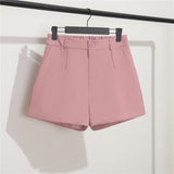 Zingj Photo Suit Shorts Female 2024 Summer New High Waist Loose Blue Five Split Pants Straight Tube Hong Kong Flavor Casual
