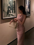 Bodycon Midi Dress Women Backless Summer Sexy Club Dresses Elegant Sleeveless Spaghetti Strap Party