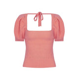 Collarbone Square Neck Knitted Short Sleeved Top Traf Spring Soft Female Basic Woman Winter Sweater Women's