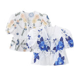 Spring Lapel Lace Printed Shirt