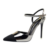 Zingj Fashion Profession OL Women's Shoes Thin Heel Shallow High Heel Sexy Thin Hollow Out Color Pointed