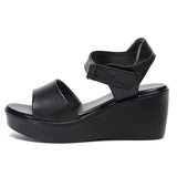 Summer New Thick-Soled Sandals Women's 6Cm Slope Heel Sandals Middle Heel Waterproof Table Large Size Comfortable Muffin Fishmouth