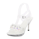 Transparent Rhinestone Sandals Women 2022 Sexy High Heels Ladies Banquet Wedding Shoes Fashion Show Summer Open Toe Woman