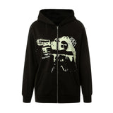 Popular Zipper Jacket New Retro Hoodie Men's And Women's Coat