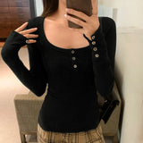 Long-Sleeved T-Shirt For The European Side A New Autumn And Winter Chic Slim Top With Bottomed