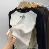 Shoulder T-Shirt Women's Autumn And Winter Long Sleeves 2023 Spring And Autumn New Color Slimming Bottomed Shirt With A Top