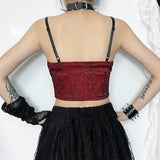 Autumn New Sexy Hot Girl Vest Dark Style Slim Leather Spliced Halter