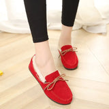 Autumn And Winter New Retro Velvet Thickened Warm Student Flat Cotton Shoes With One Foot Shallow Bean