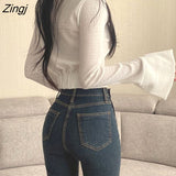 Long Sleeve T-shirts Women Slim Ins Korean Style Thin Chic Sexy Girls Simple All-match Crop Tops Young Sunscreen Fall