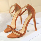 Shoes Super High Heels Suede Women Heels Open Toe Woman Pumps Sexy Party Shoes Stiletto Heels Summer Women Sandals