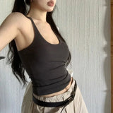 Women's Cleanfit Casual Camisole Sleeveless Tops U Neck Solid Color Slim Fit Summer Sporty Vest for Party