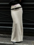 Autumn Winter Knit Skirt Fashion Street Style Low Rise Straight Long Skirts for Women y2k Harajuku Outfits Vintage