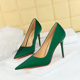 Zingj Korean Version Of Fashion Simple Pedicure Show Thin Ultra High Heel Shallow Pointed Heels Women's Single