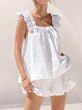 Cotton Ruffle Cami Shorts
