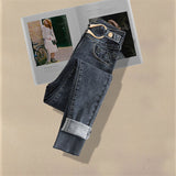 Zingj Temperament Wear A Fried Street Suit Female 2024 Autumn Winter Stylish Show Skinny Jeans Short Woolen Coat Three-Piece Set-Outfit
