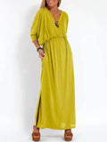 Summer 2025 Fashion Solid Color High Waist Open Fork Short Sleeve