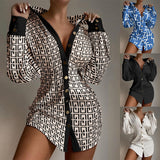 Zingj Wise Hot Style Fashion Print With Waist Button Decoration Women's
